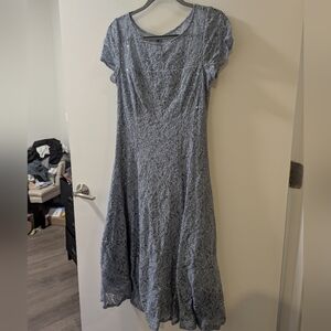 SL Fashions Blue Lace Maxi Dress